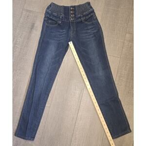 Women Blue Jeans Lightly Distressed 26" Waist 28" Inseam 30" Hip